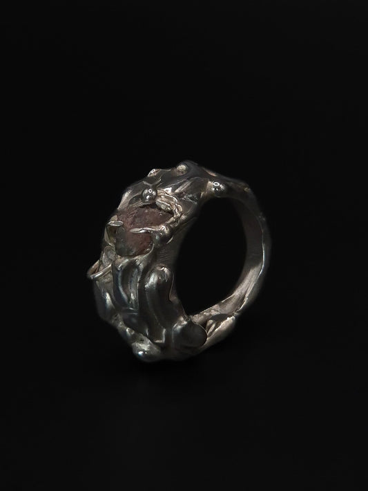 Bague cœur de lave